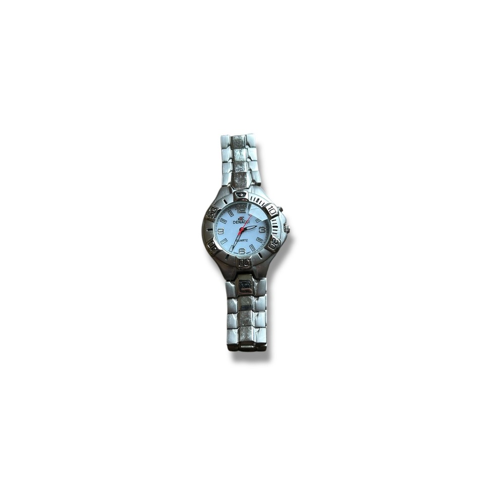 Denacci Silver Watch White Dial Quartz Analog Wristwatch Ladies‎ Women